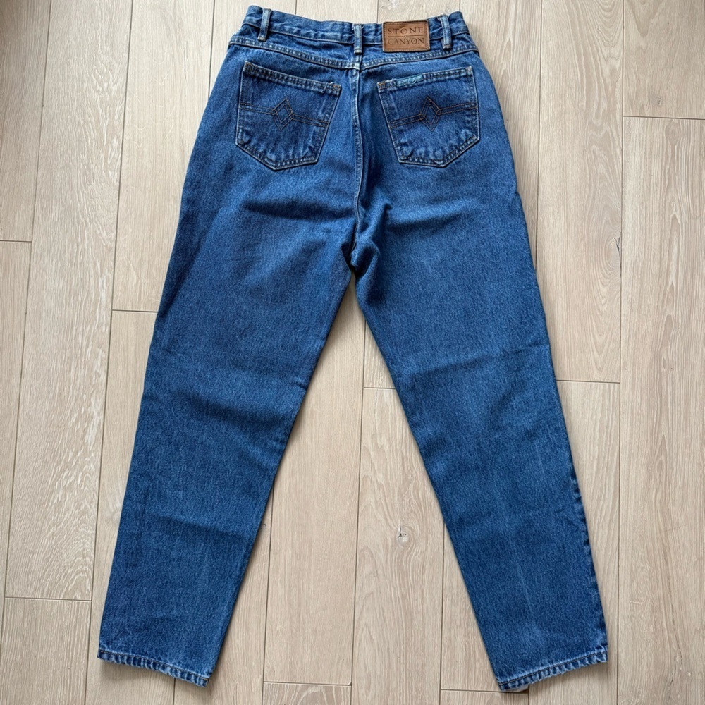 Vintage Stone Canyon Tapered High Rise Blue Jeans Women’s 27” Waist Petite